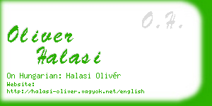 oliver halasi business card